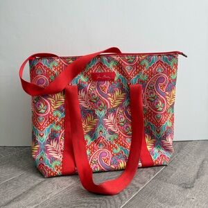 Vera Bradley Colorful Paisley Cooler- Red and Multicolor
